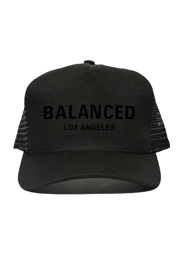 Balanced Curved Trucker - Black on Black