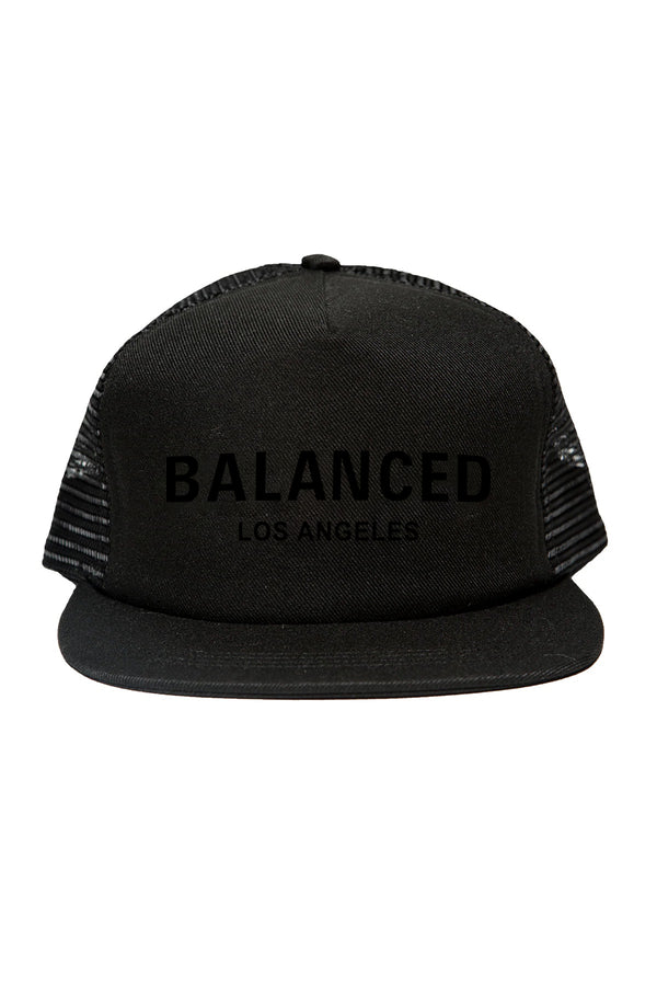 Balanced Flat Brim Trucker - Black on Black